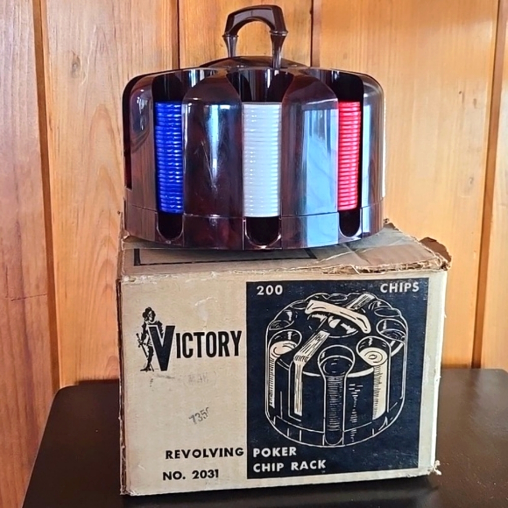 Man Cave Victory Revolving Poker Chip Dispenser Vintage